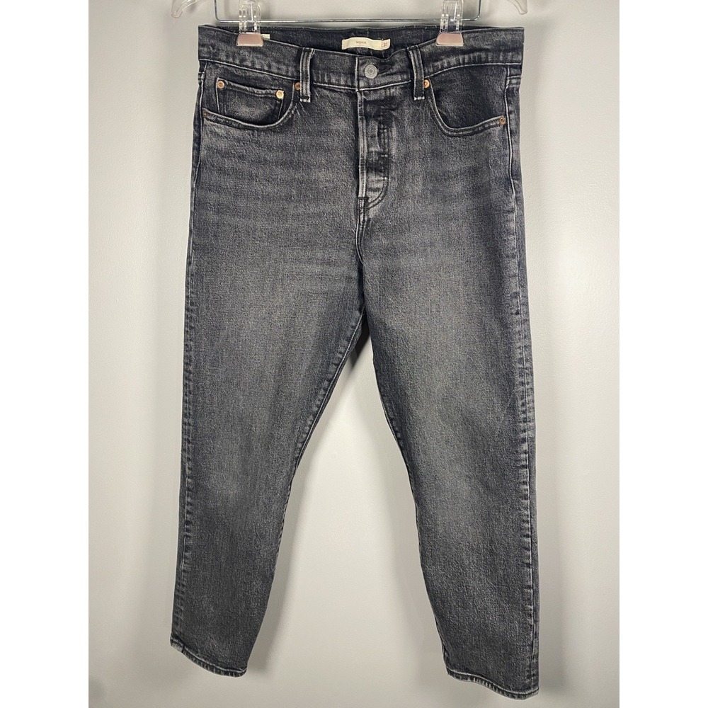 Levi's Woman's 31 Wedgie Straight Black Y2K Denim Jeans. EUC.‎ BIG E!